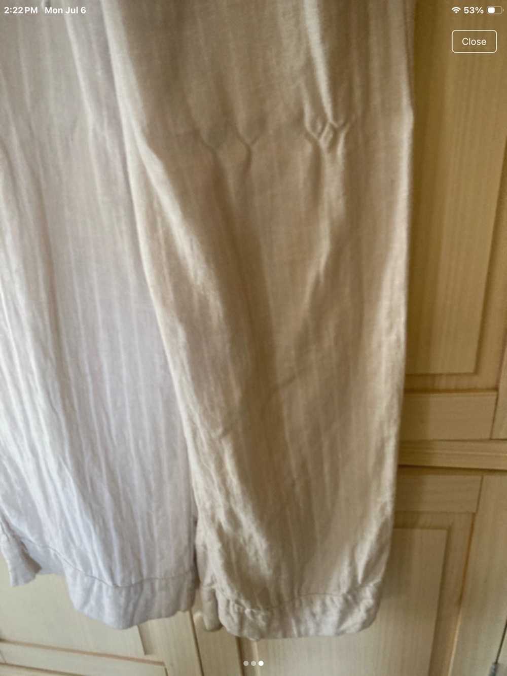 Time and Tru Cream Wide Leg Elastic Hem Pants
